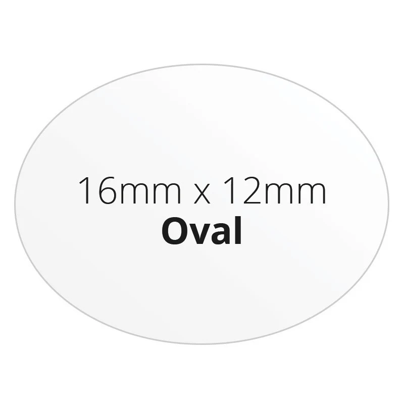 16mm x 12mm Oval - Premium Paper - Printed Labels & Stickers