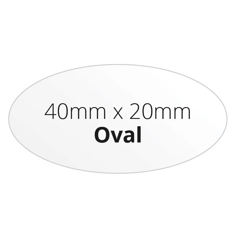 40mm x 20mm Oval - Premium Paper - Printed Labels & Stickers