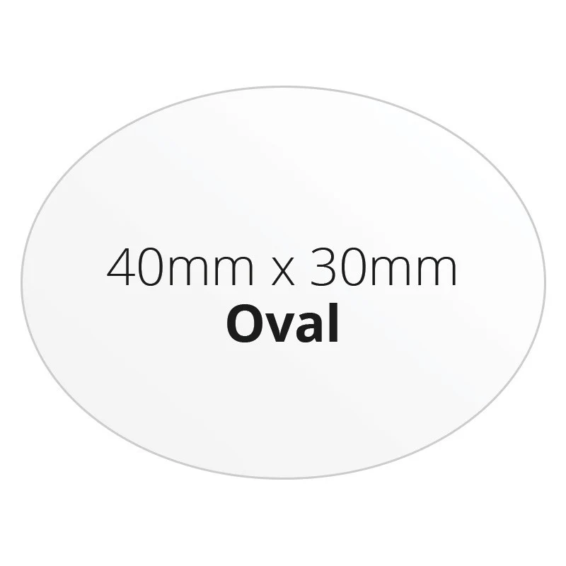 40mm x 30mm Oval - Premium Paper - Printed Labels & Stickers