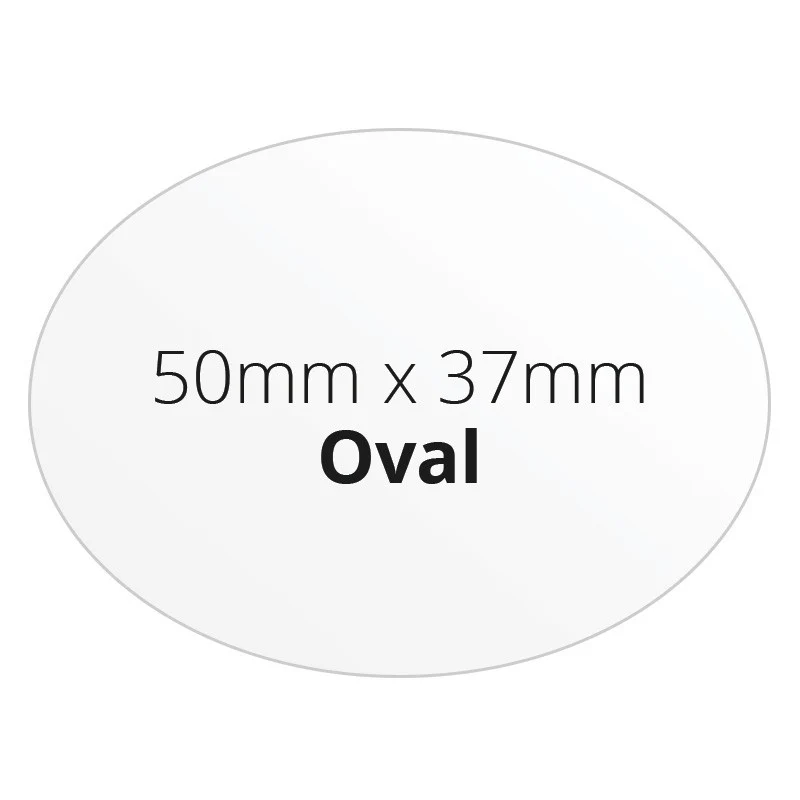 50mm x 37mm Oval - Premium Paper - Printed Labels & Stickers