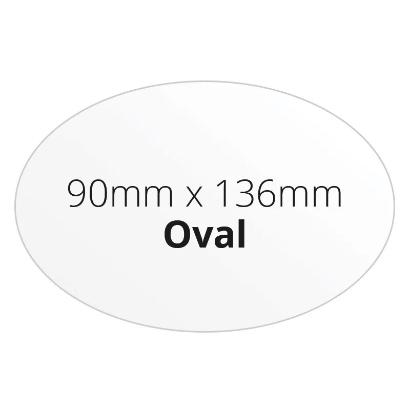 90mm x 136mm Oval - Premium Paper - Printed Labels & Stickers