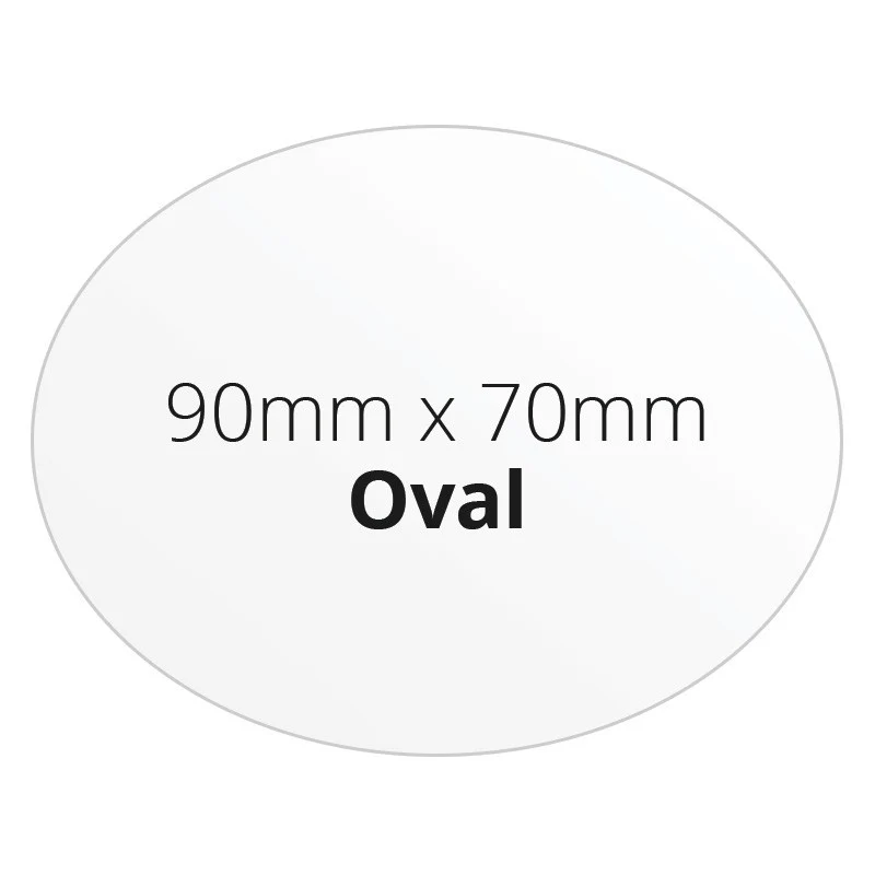 90mm x 70mm Oval - Premium Paper - Printed Labels & Stickers