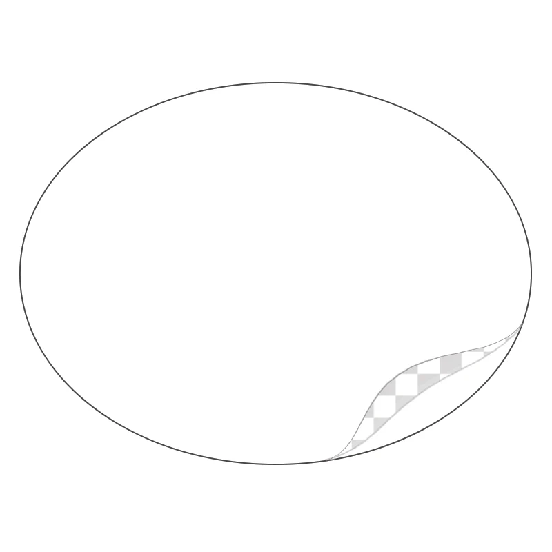 Oval - White Laminated Vinyl - Printed Labels & Stickers