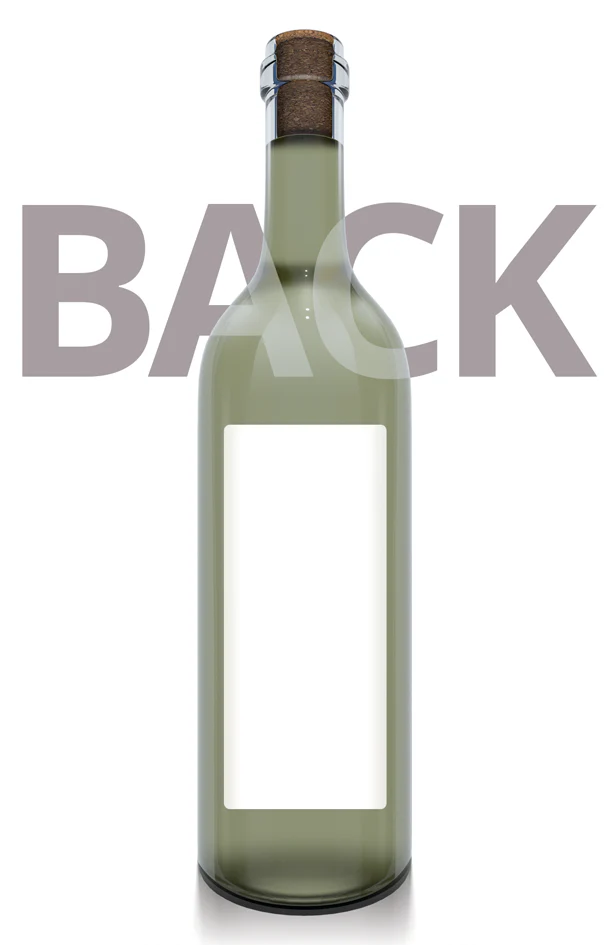 Wine Bottle Label Back - Paper - 55mm x 130mm Rectangle