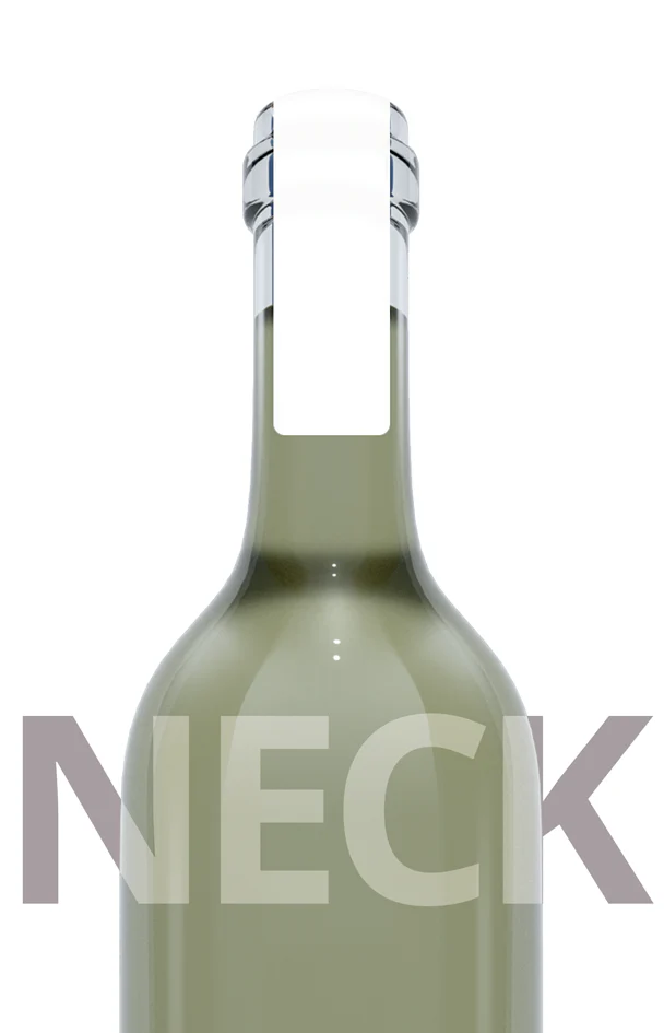 Wine Bottle Label Neck - Paper - 148mm x 20mm Rectangle